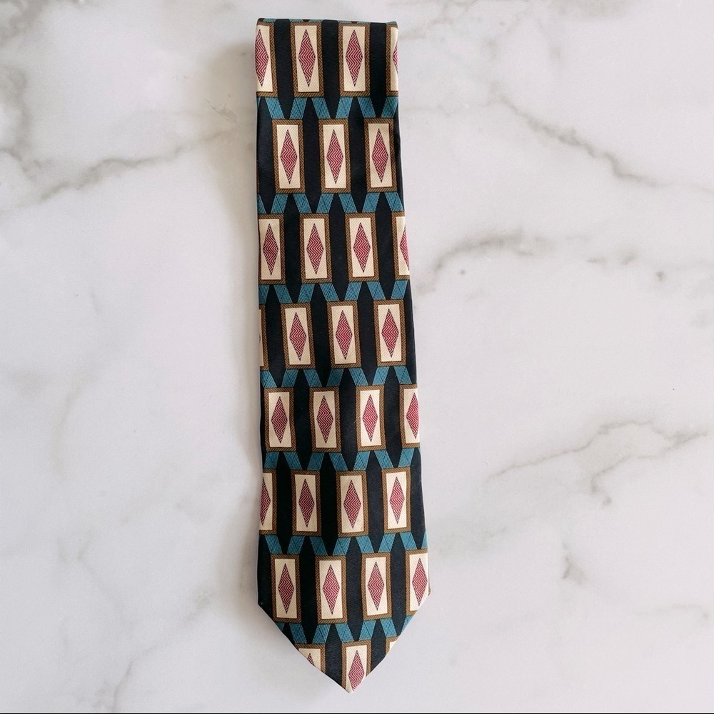 Vintage Christian Dior Cravate Graphic Wide Tie- Multicolored